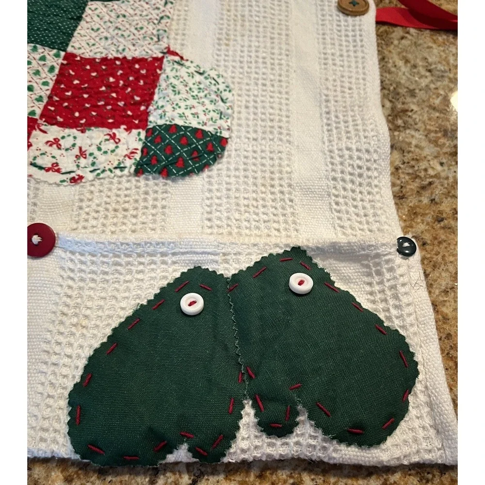 Child's‎ Adjustable Christmas Baking Apron Smock Handmade W/Stockings & Mittens